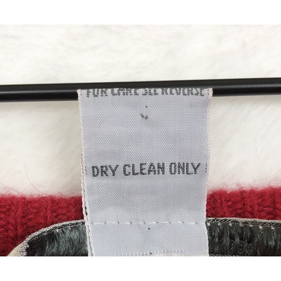 VTG Lambswool Angora Rabbit Knit Midi Sweater Skirt Women's M Red‎ Fuzzy Elastic - Picture 5 of 9